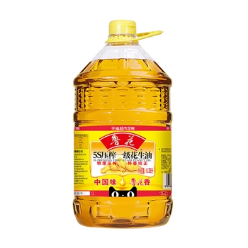 鲁花一级花生油6.38L食用油 5S物理压榨家用大桶装